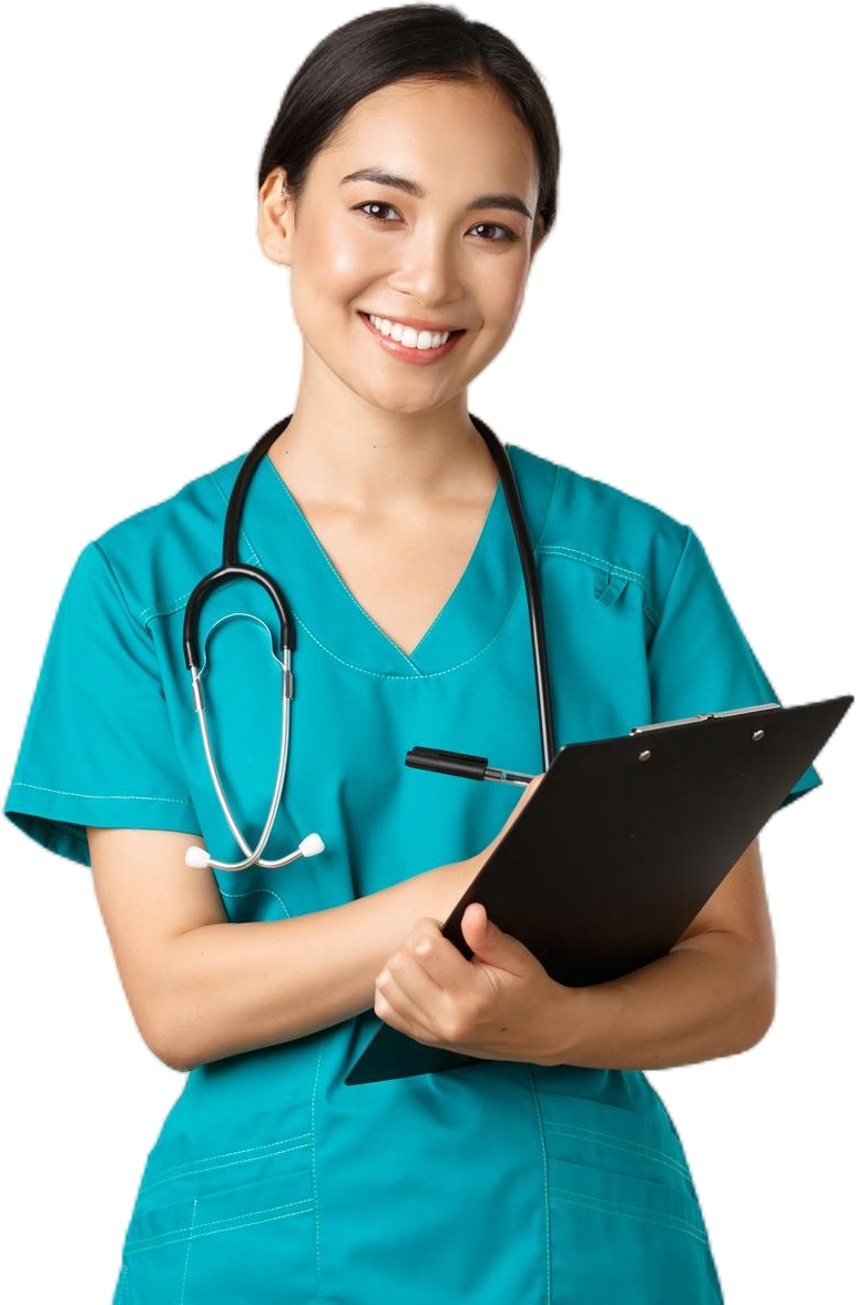 A cheerful female healthcare professional in a hijab giving a thumbs-up, wearing a white lab coat with a stethoscope (Image by benzoix on Freepik)